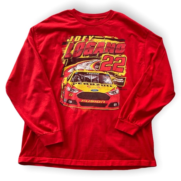 NASCAR Retro Joey Logano 22 Long sleeve Unisex Graphic Tee Red 2XL - Picture 8 of 8